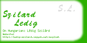 szilard ledig business card